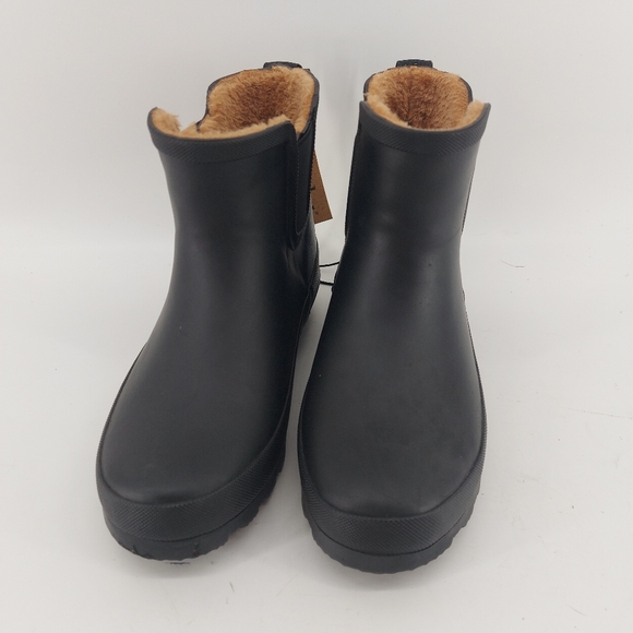 Chooka Women's Waterproof Black Faux Fur Lined Black Rubber Rain Boot Size 6 - Picture 4 of 9